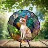 10-Inch Metal Wind Spinner Tabby Devon Rex Cat 3D Pet Wind Spinner, Unique Metal Hanging Kinetic Wind Sculpture Ornament Gifts for Pet Lovers Yard Art Garden Patio Lawn Indoor Outdoor Decor view 2