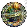 10-Inch Metal Wind Spinner Crocodile with Lily Pads 3D Wildlife Wind Spinner, Unique Metal Hanging Kinetic Wind Sculpture Ornament Gifts for Women Yard Art Garden Patio Lawn Indoor Outdoor Decor view 1