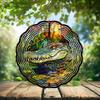 10-Inch Metal Wind Spinner Crocodile with Lily Pads 3D Wildlife Wind Spinner, Unique Metal Hanging Kinetic Wind Sculpture Ornament Gifts for Women Yard Art Garden Patio Lawn Indoor Outdoor Decor view 2