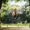 10-Inch Metal Wind Spinner Rhinoceros in Sunset 3D Wildlife Wind Spinner, Unique Metal Hanging Kinetic Wind Sculpture Ornament Gifts for Animal Lovers Yard Art Garden Patio Lawn Indoor Outdoor Decor view 4
