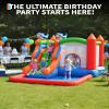 5-in-1 Shark Inflatable Bounce House with Slide, Water Pool & Basketball Hoop  Heavy-Duty 840d+420d Oxford Cloth Bouncy Castle for Kids Backyard Birthday Party Indoor Outdoor Play view 3