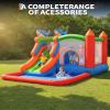 5-in-1 Shark Inflatable Bounce House with Slide, Water Pool & Basketball Hoop  Heavy-Duty 840d+420d Oxford Cloth Bouncy Castle for Kids Backyard Birthday Party Indoor Outdoor Play view 4