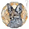 10-Inch Metal Wind Spinner Gray Large-Eared Fox 3D Wildlife Wind Spinner, Unique Metal Hanging Kinetic Wind Sculpture Ornament Gifts for Animal Lovers Yard Art Garden Patio Lawn Indoor Outdoor Decor view 1