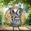 10-Inch Metal Wind Spinner Gray Large-Eared Fox 3D Wildlife Wind Spinner, Unique Metal Hanging Kinetic Wind Sculpture Ornament Gifts for Animal Lovers Yard Art Garden Patio Lawn Indoor Outdoor Decor view 2
