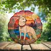 10-Inch Metal Wind Spinner White Shiba Inu in Sunset 3D Dog Wind Spinner, Unique Metal Hanging Kinetic Wind Sculpture Ornament Gift for Pet Lovers Yard Art Garden Patio Lawn Indoor Outdoor Decor (2) view 2