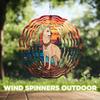 10-Inch Metal Wind Spinner White Shiba Inu in Sunset 3D Dog Wind Spinner, Unique Metal Hanging Kinetic Wind Sculpture Ornament Gift for Pet Lovers Yard Art Garden Patio Lawn Indoor Outdoor Decor (2) view 4