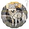 10-Inch Metal Wind Spinner Wolf in Sunset Grass 3D Wildlife Wind Spinner, Unique Metal Hanging Kinetic Wind Sculpture Ornament Gifts for Women Yard Art Garden Patio Lawn Indoor Outdoor Decor view 1