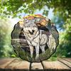 10-Inch Metal Wind Spinner Wolf in Sunset Grass 3D Wildlife Wind Spinner, Unique Metal Hanging Kinetic Wind Sculpture Ornament Gifts for Women Yard Art Garden Patio Lawn Indoor Outdoor Decor view 2