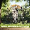10-Inch Metal Wind Spinner Wolf in Sunset Grass 3D Wildlife Wind Spinner, Unique Metal Hanging Kinetic Wind Sculpture Ornament Gifts for Women Yard Art Garden Patio Lawn Indoor Outdoor Decor view 4