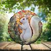 10-Inch Metal Wind Spinner White Squirrel 3D Wildlife Wind Spinner, Unique Metal Hanging Kinetic Wind Sculpture Ornament Gifts for Animal Lovers Yard Art Garden Patio Lawn Indoor Outdoor Decor view 2