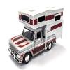 1966 C10 Fleetside Pickup Truck Silver Metallic with Brown Sides with Camper Shell American Classics Series 1/24 Diecast Model Car by Motormax 75330-73355SIL view 1