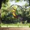 10-Inch Metal Wind Spinner Lorikeet 3D Bushtit Bird Wind Spinner, Unique Metal Hanging Kinetic Wind Sculpture Ornament Gift for Bird Lovers Yard Art Garden Patio Lawn Indoor Outdoor Decor view 4