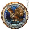 10-Inch Metal Wind Spinner Owl Spreading Wings 3D Raptor Wind Spinner, Unique Metal Hanging Kinetic Wind Sculpture Ornament Gift for Bird Lovers Yard Art Garden Patio Lawn Indoor Outdoor Decor view 1