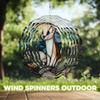 10-Inch Metal Wind Spinner White Weasel with Blue Eyes 3D Wind Spinner, Unique Metal Hanging Kinetic Wind Sculpture Ornament Gifts for Animal Lovers Yard Art Garden Patio Lawn Indoor Outdoor Decor view 4