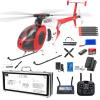 YGWXYYZJ F119S MD500 6-Axis Gyroscope RC Helicopter with Flybarless Rotor Head, 6G/3D Switchable Modes Openable Cockpit - Remote Control Helicopter RTF for Beginner & Adults(Red,with Camera) view 1