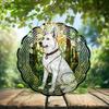 10-Inch Metal Wind Spinner White German Shepherd in Forest 3D Dog Wind Spinner, Unique Metal Hanging Kinetic Wind Sculpture Ornament Gift For Pet Lovers Yard Art Garden Patio Lawn Indoor Outdoor Decor view 2