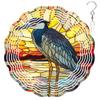 10-Inch Metal Wind Spinner Black-Crowned Night Heron 3D Bird Wind Spinner, Unique Metal Hanging Kinetic Wind Sculpture Ornament Gift for Bird Lovers Yard Art Garden Patio Lawn Indoor Outdoor Decor view 1