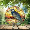 10-Inch Metal Wind Spinner Black-Crowned Night Heron 3D Bird Wind Spinner, Unique Metal Hanging Kinetic Wind Sculpture Ornament Gift for Bird Lovers Yard Art Garden Patio Lawn Indoor Outdoor Decor view 2