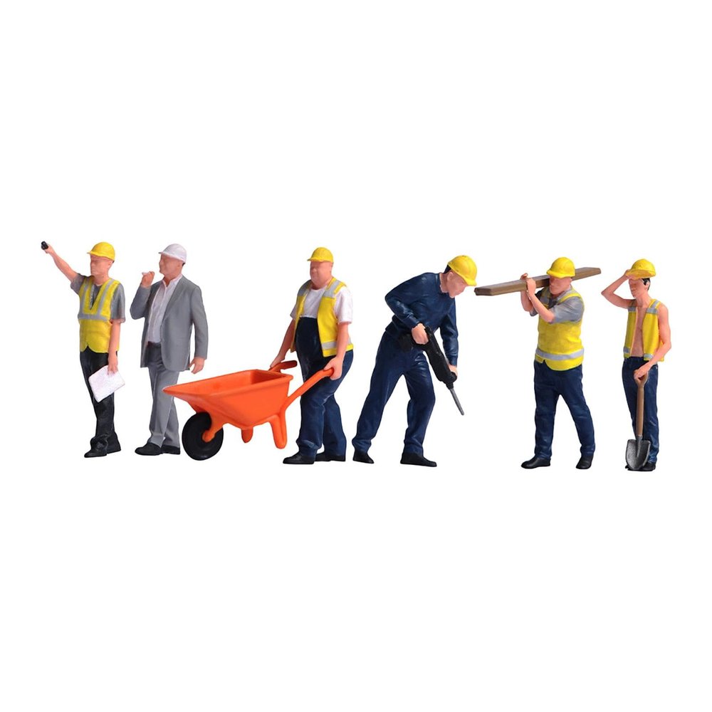 Simhoa Miniature Figures Model,1/64 Scale,Tiny People Figurine Construction Building Workers Mini Diorama Worker Figure for Diorama, Style B