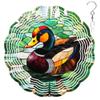 10-Inch Metal Wind Spinner Mandarin Duck on Lily Pads 3D Wind Spinner, Unique Metal Hanging Kinetic Wind Sculpture Ornament Gifts for Animal Lovers Yard Art Garden Patio Lawn Indoor Outdoor Decor view 1