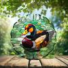 10-Inch Metal Wind Spinner Mandarin Duck on Lily Pads 3D Wind Spinner, Unique Metal Hanging Kinetic Wind Sculpture Ornament Gifts for Animal Lovers Yard Art Garden Patio Lawn Indoor Outdoor Decor view 2