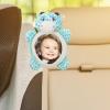 ANDRESLAD Adjustable Rear Seat Mirror and Wide Angle Safety Mirror for Back Seat Shatterproof with Green Animal Pattern for Travel view 4