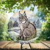 10-Inch Metal Wind Spinner Canadian Lynx 3D Wildlife Wind Spinner, Unique Metal Hanging Kinetic Wind Sculpture Ornament Gifts for Animal Lovers Yard Art Garden Patio Lawn Indoor Outdoor Decor view 2