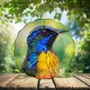 10-Inch Metal Wind Spinner Brown-Throated Sunbird 3D Bird Wind Spinner, Unique Metal Hanging Kinetic Wind Sculpture Ornament Gift for Bird Lovers Yard Art Garden Patio Lawn Indoor Outdoor Decor view 2