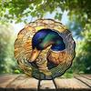 10-Inch Metal Wind Spinner Mandarin Duck Dipping in Water 3D Wind Spinner, Unique Metal Hanging Kinetic Wind Sculpture Ornament Gifts for Animal Lovers Yard Art Garden Patio Lawn Indoor Outdoor Decor view 2