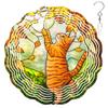 10-Inch Metal Wind Spinner Ginger Tabby Cat in Autumn 3D Pet Wind Spinner, Unique Metal Hanging Kinetic Wind Sculpture Ornament Gifts for Pet Lovers Yard Art Garden Patio Lawn Indoor Outdoor Decor view 1