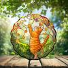 10-Inch Metal Wind Spinner Ginger Tabby Cat in Autumn 3D Pet Wind Spinner, Unique Metal Hanging Kinetic Wind Sculpture Ornament Gifts for Pet Lovers Yard Art Garden Patio Lawn Indoor Outdoor Decor view 2