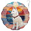 10-Inch Metal Wind Spinner White Shiba Inu in Sunset 3D Dog Wind Spinner, Unique Metal Hanging Kinetic Wind Sculpture Ornament Gift for Pet Lovers Yard Art Garden Patio Lawn Indoor Outdoor Decor (1) view 1