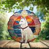 10-Inch Metal Wind Spinner White Shiba Inu in Sunset 3D Dog Wind Spinner, Unique Metal Hanging Kinetic Wind Sculpture Ornament Gift for Pet Lovers Yard Art Garden Patio Lawn Indoor Outdoor Decor (1) view 2