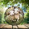 10-Inch Metal Wind Spinner Two Lambs Brother 3D Animal Wind Spinner, Unique Metal Hanging Kinetic Wind Sculpture Ornament Gifts for Women Yard Art Garden Patio Lawn Indoor Outdoor Decor view 2