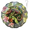 10-Inch Metal Wind Spinner Chameleon with Flowers 3D Animal Wind Spinner, Unique Metal Hanging Kinetic Wind Sculpture Ornament Gifts for Women Yard Art Garden Patio Lawn Indoor Outdoor Decor view 1