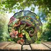 10-Inch Metal Wind Spinner Chameleon with Flowers 3D Animal Wind Spinner, Unique Metal Hanging Kinetic Wind Sculpture Ornament Gifts for Women Yard Art Garden Patio Lawn Indoor Outdoor Decor view 2