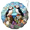 10-Inch Metal Wind Spinner Two Puffins by Ocean 3D Bird Wind Spinner, Unique Metal Hanging Kinetic Wind Sculpture Ornament Gift for Bird Lovers Yard Art Garden Patio Lawn Indoor Outdoor Decor view 1