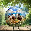 10-Inch Metal Wind Spinner Two Brown-and-White Cow Brother 3D Animal Wind Spinner, Unique Metal Hanging Kinetic Wind Sculpture Ornament Yard Art Garden Patio Lawn Indoor Outdoor Decor view 2