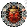 10-Inch Metal Wind Spinner Beetle in Gold and Red 3D Insect Wind Spinner, Unique Metal Hanging Kinetic Wind Sculpture Ornament Yard Art Garden Patio Lawn Indoor Outdoor Decor view 1