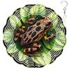 10-Inch Metal Wind Spinner Spotted Frog on Green Leaves 3D Wildlife Wind Spinner, Unique Metal Hanging Kinetic Wind Sculpture Ornament Yard Art Garden Patio Lawn Indoor Outdoor Decor view 1
