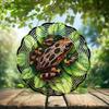 10-Inch Metal Wind Spinner Spotted Frog on Green Leaves 3D Wildlife Wind Spinner, Unique Metal Hanging Kinetic Wind Sculpture Ornament Yard Art Garden Patio Lawn Indoor Outdoor Decor view 2