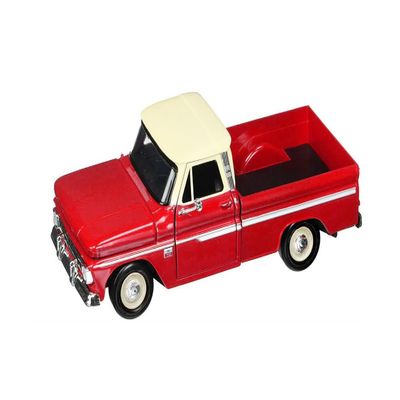 1966 C10 Fleetside Pickup Truck Red with Cream Top American Classics 1/24 Diecast Model Car by Motormax 73355AC-R