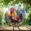 10-Inch Metal Wind Spinner Rooster on Pebbles 3D Wind Spinner, Unique Metal Hanging Kinetic Wind Sculpture Ornament Gift for Animal Lovers Yard Art Garden Patio Lawn Indoor Outdoor Decor view 2