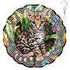 10-Inch Metal Wind Spinner Ocelot Kitten 3D Wildlife Wind Spinner, Unique Metal Hanging Kinetic Wind Sculpture Ornament Gift for Animal Lovers Yard Art Garden Patio Lawn Indoor Outdoor Decor (2) view 1