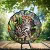 10-Inch Metal Wind Spinner Ocelot Kitten 3D Wildlife Wind Spinner, Unique Metal Hanging Kinetic Wind Sculpture Ornament Gift for Animal Lovers Yard Art Garden Patio Lawn Indoor Outdoor Decor (2) view 2