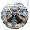 10-Inch Metal Wind Spinner Two Pelicans by Ocean 3D Bird Wind Spinner, Unique Metal Hanging Kinetic Wind Sculpture Ornament Gift for Bird Lovers Yard Art Garden Patio Lawn Indoor Outdoor Decor view 1