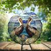10-Inch Metal Wind Spinner Two Pelicans by Ocean 3D Bird Wind Spinner, Unique Metal Hanging Kinetic Wind Sculpture Ornament Gift for Bird Lovers Yard Art Garden Patio Lawn Indoor Outdoor Decor view 2