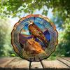 10-Inch Metal Wind Spinner Falcon on Rock 3D Raptor Wind Spinner, Unique Metal Hanging Kinetic Wind Sculpture Ornament Gift for Bird Lovers Yard Art Garden Patio Lawn Indoor Outdoor Decor view 2