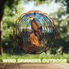 10-Inch Metal Wind Spinner Falcon on Rock 3D Raptor Wind Spinner, Unique Metal Hanging Kinetic Wind Sculpture Ornament Gift for Bird Lovers Yard Art Garden Patio Lawn Indoor Outdoor Decor view 4