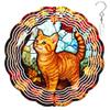 10-Inch Metal Wind Spinner Ginger Tabby Cat 3D Pet Wind Spinner, Unique Metal Hanging Kinetic Wind Sculpture Ornament Gifts for Pet Lovers Yard Art Garden Patio Lawn Indoor Outdoor Decor view 1